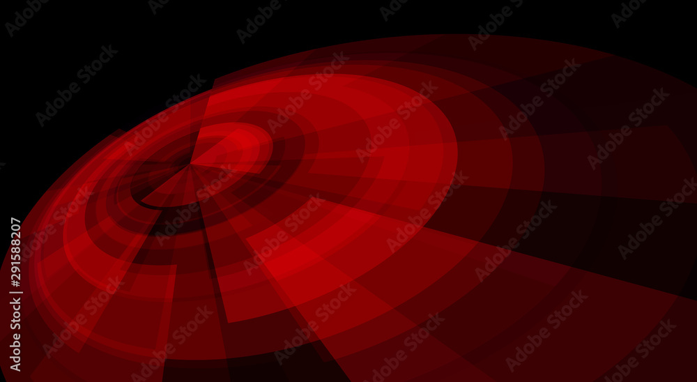 Leinwandbilder Tech template with a rotating circle on a black background. Vector graphics