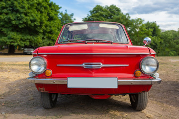 Vintage soviet car close up shot with nice background