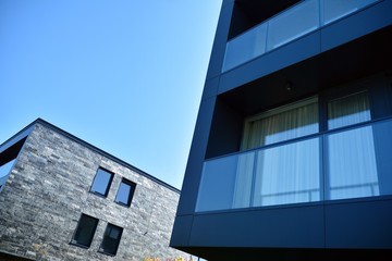 Abstract fragment of contemporary architecture. Residential modern building