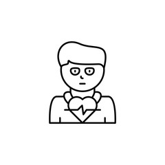 Cardiogram, disease. Vector icon. On white background