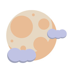 moon night halloween isolated icon