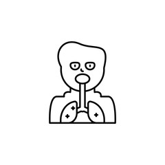 Lungs, disease, dust, rash, disease. Vector icon. On white background