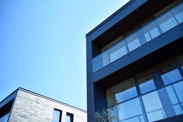 Abstract fragment of contemporary architecture. Residential modern building