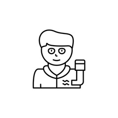 Asthma, spray, disease. Vector icon. On white background