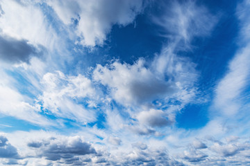 Amazing cloudscape on the sky at midday time.