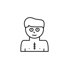 Heart operation, disease. Vector icon. On white background