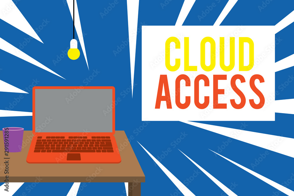 Aufkleber text sign showing cloud access. business photo text software tool between the organization and the p