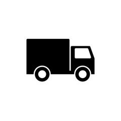 Truck icon vector. Delivery van, service concept, Minimalistic sign isolated on white background. Trendy Flat style for graphic design, Web site, UI.