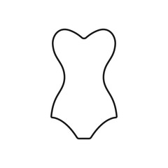 Girls and womens swimsuit outline icon, flat design for logo web and mobile.