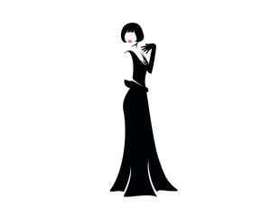Vintage Style Lady Fashion Vector