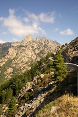 Fototapeta na wymiar Paysage de route de montagne