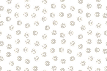 Pattern beige flower seamless, simple textile print. Vector illustration
