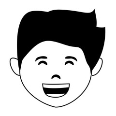 happy young man head character