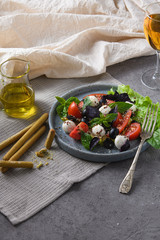 salad with tomatoes Basil and mozzarella appetizer vegetarian