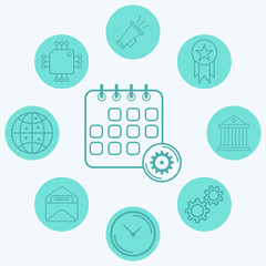 Fototapeta premium Calendar vector icon sign symbol