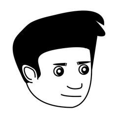 happy young man head character