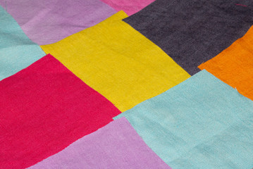 Patchwork Colourful Fabric Square Patterned Textiles
