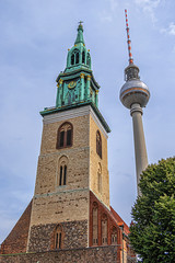 Brick Gothic St. Mary's Church (Marienkirche, XV century) on Karl Liebknecht Street...