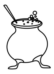 halloween witch cauldron pot icon