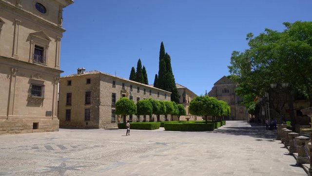 Plaza Vazquez de Molina and the beautiful church "Sacra Capilla del Salvador" in Ubeda, Jaen, Andalusia, Spain.