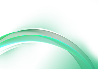 Abstract background waves. White, green and grey abstract background