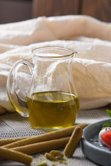 vegetable oil for salad closeup