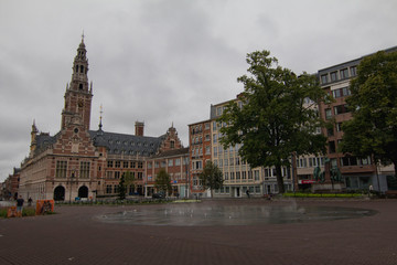 Fototapeta na wymiar Rainy day in Leuven, Belgium