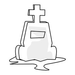 halloween cemetery graveyard isolated icon
