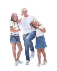 full length . portrait of a happy mother with two daughters