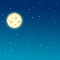 moon and stars with space for text