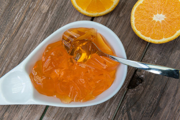 Fototapeta na wymiar Gelatina de naranja