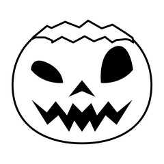 halloween pumpkin with face icon