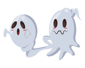 halloween ghosts floating characters icon