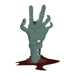 zombie hand coming out of the ground