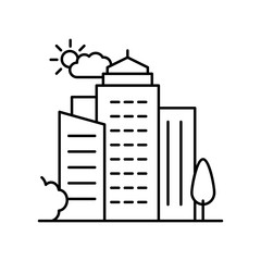 City, architecture, street, sun icon. Element of landscape thin line icon