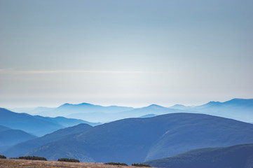 Mountains in the blue haze