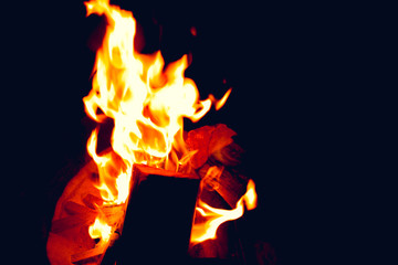 fire on black background