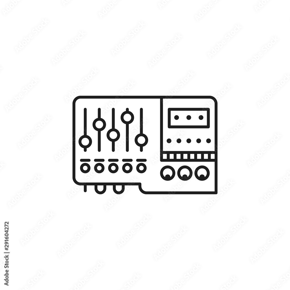 Poster controller mixer music party icon. element of party lighting thin line icon