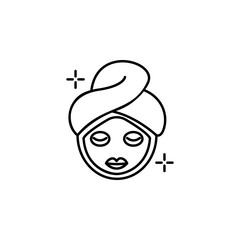 Face mask spa icon. Element of spa thin line icon