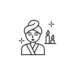Relax spa candles icon. Element of spa thin line icon