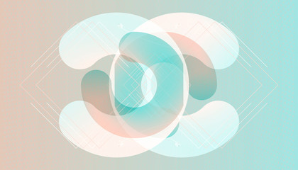 Abstract background futuristic elements on Bleached Aqua and Hint of Mint colors banner geometric