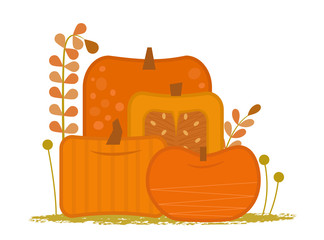 Stylized pumpkins clipart