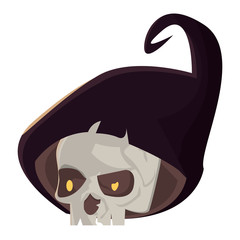 halloween skull head isolated icon