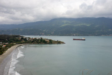 Tranquil beach aerial view on Atlantic coast