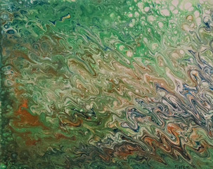 vibrant colorful green mix acrylic abstract