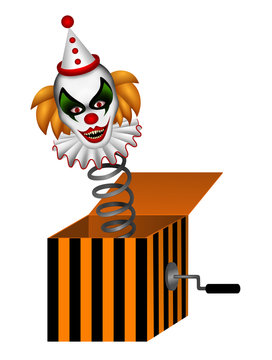 halloween clown in the box vector