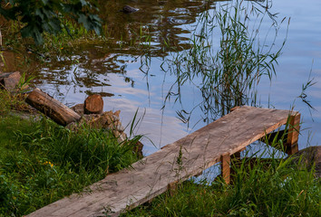 Wooden walkway near the river