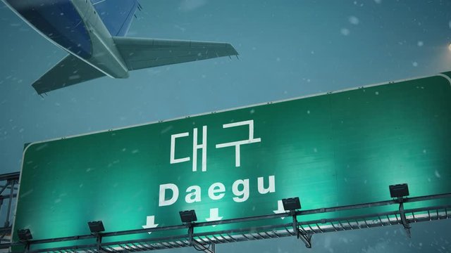Airplane Takeoff Daegu in Christmas