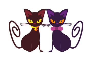 halloween cats mascots animals icon