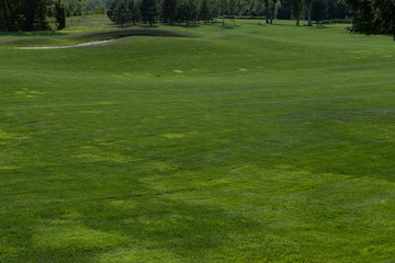 Golf course, hill and lawn